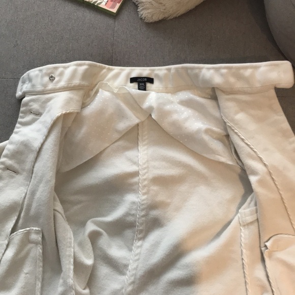 JACOB Cream Button Up Pea Coat Medium - Picture 6 of 9